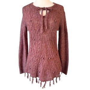 Prana Shelby poncho fringed sweater